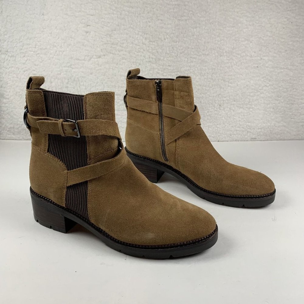 Donald Pliner Savvy JM9143560 Heels Boots Women Size 9M Caramel Side Zipper 7950